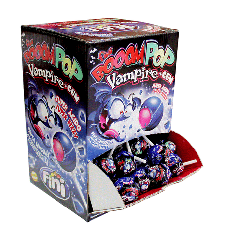 Fini Boom Pop Vampire + Gum - fruchtiger Lollie mit Kaugummi-Füllung, 1 Stück