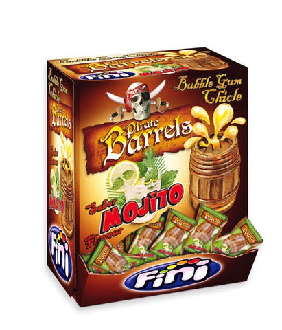 Fini Pirate Barrels Mojito - gomma da masticare con nucleo liquido, 200 pezzi