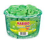 Haribo Sour Apple Rings - sugared foam sugar fruit gums with apple flavor, sour, 150 pieces