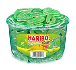 Haribo Sour Apple Rings - gommes aux fruits sucrées en mousse au goût de pomme, aigre, 150 pièces