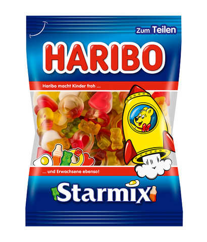 Haribo Starmix - mix di gomme da masticare alla frutta colorato e fruttato con varianti di zucchero schiumoso, 175 g
