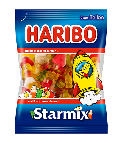 Haribo Starmix - mélange de gommes aux fruits colorés et fruités avec variantes de sucre mousse, 175 g