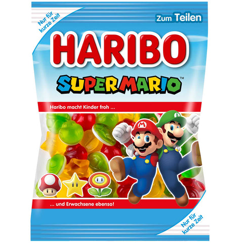 Haribo Super Mario - fruchtige und saure Fruchtgummi-Schaumzucker Varianten im Nintendo-Style, diverse Sorten, 175g