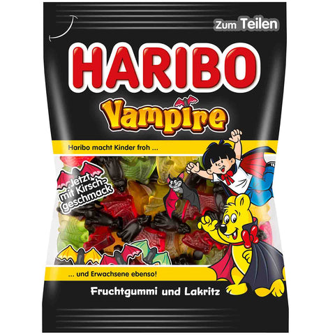 Haribo Vampire - pipistrelli di liquirizia gommosa alla frutta colorati, 175 g