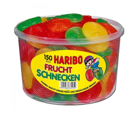 Haribo Lumache colorate Rotella - lumache alla frutta colorate e fruttate, gomme da masticare alla frutta, 150 pezzi