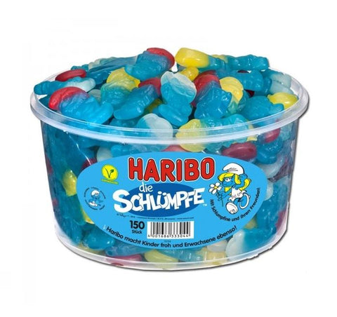 Haribo Smurfs - delicious blue fruit gum classics with fruity notes, 150 pieces