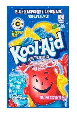 Kool Aid Lampone blu non zuccherato, 6 g