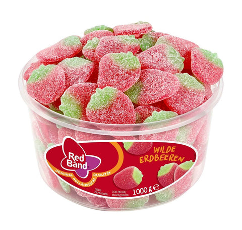 Fraises des bois Red Band acidulées, 100 pièces - 1000g