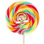 Swigle Pop Rainbow Lolly - sucette spirale fruitée et végétarienne XL, 50g