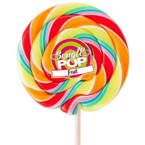Swigle Pop Lollie Fruit Rainbow Maxi - sucette fruitée XXL au goût de fruits, 125g