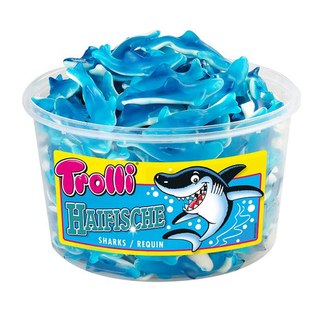 Caoutchouc de fruits de requin trolli avec sucre en mousse, 150 morceaux