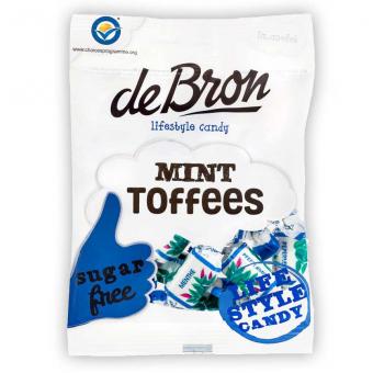 De Bron Mint Toffees sugar free, 90g MHD 09/24