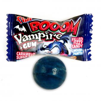 Fini Boom Vampire + Gum - bonbon colorant pour la langue fourré à la poudre effervescente aigre, 1 pièce