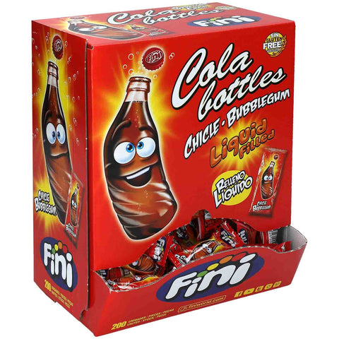 Fini Cola Bottles Bubble Gum - chewing-gum rempli de liquide, 200 pièces