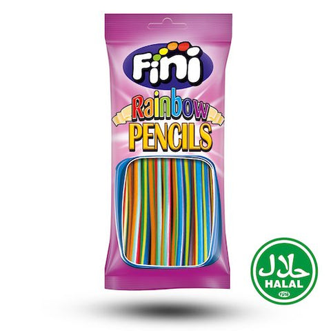 Crayons fin en ciel arc-en-ciel en caoutchouc de fruits halal, 75g