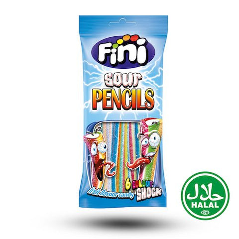 Fini Sour Crayons Halal Saures Fruit Rubber, 75g