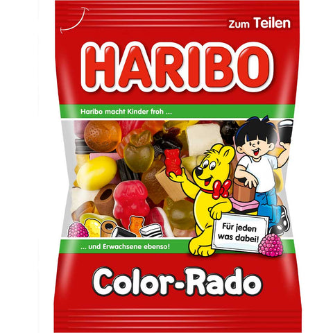Haribo Color-Rado - sachet mixte de délicieuses gommes aux fruits, réglisse et sucre mousse, 175g