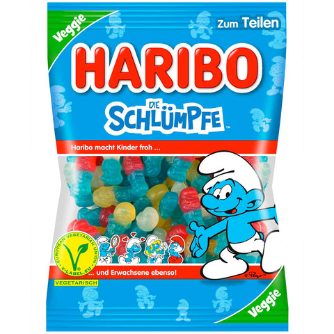 Haribo Schtroumpfs petit végé - gomme aux fruits bleue des Schtroumpfs aux notes fruitées, 175g