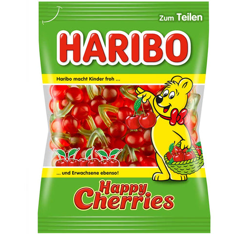 Haribo Happy Cherries - fruity fruit gum cherries with cherry flavor, 175g