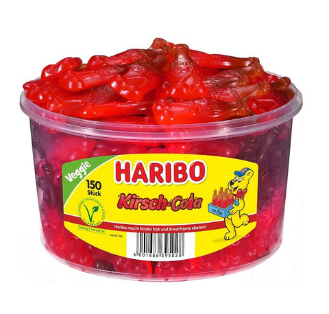 Bouteilles en caoutchouc de fruits Haribo Kirsch-Cola, 150 pièces