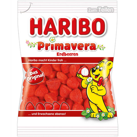 Haribo Primavera Erdbeeren - gezuckerter Schaumzucker, 175g