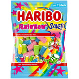 Haribo Rainbow sour - gommes aux fruits acidulées et sucrées, divers arômes de fruits, 160g