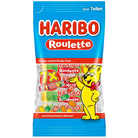 Haribo Roulette - sweet and fruity fruit gum slices, 6 x 25g