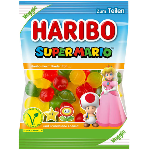 Haribo Super Mario - fruchtige und saure Fruchtgummi-Schaumzucker Varianten im Nintendo-Style, diverse Sorten, 175g