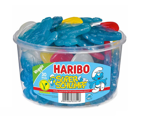 Haribo Super Smurf Fruit Rubber, 30 pièces