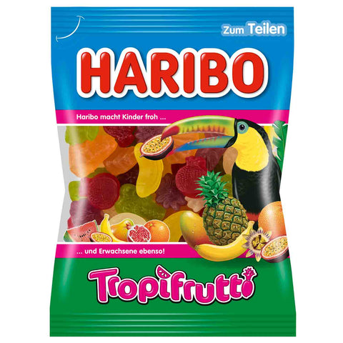 Haribo Tropifrutti MHD 10/23 - classic soft fruit gum with many fruity variants in a bag, 175g