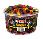 Haribo Vampire - pipistrelli colorati alla frutta, gommosi e liquirizia in lattina, 150 pezzi