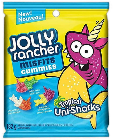Jolly Rancher Misfits Gummies Tropical Uni-Sharks, 182g MHD 3/23