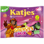 Katjes diverses variétés - gommes aux fruits - végétaliennes, végétariennes - gommes aux fruits avec sucre mousse ou réglisse aux saveurs fruitées - 175g