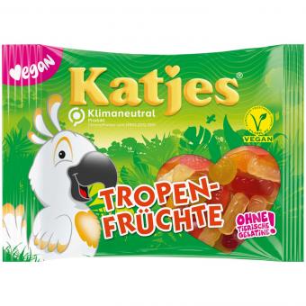 Katjes Tropical Fruits, caramelle gommose vegane alla frutta in 6 gusti tropicali - 175g