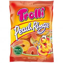 Trolli Peach Rings, Classic Bears, Salade de fruits, Gommes aux fruits - diverses variétés Halal, 100g